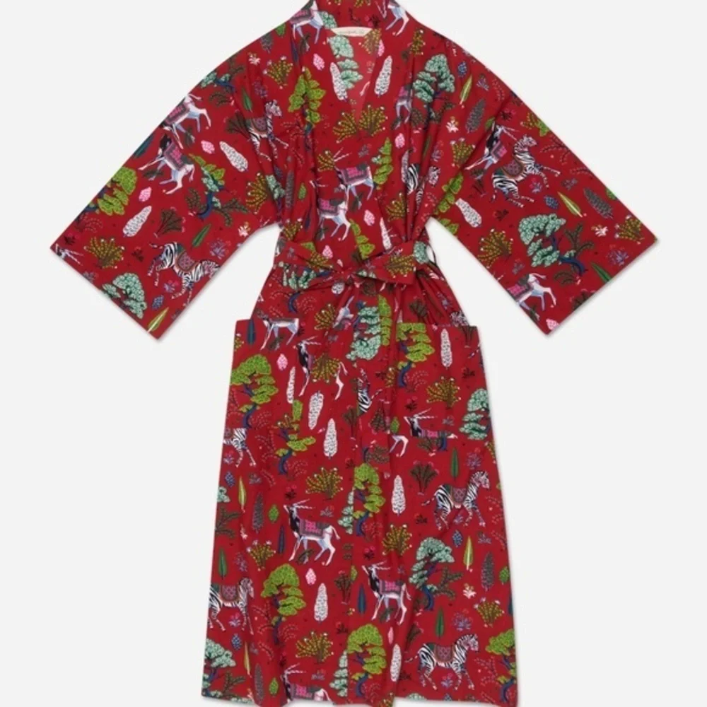NWT Anthropologie Printfresh Antelope's Forest Robe SM/M